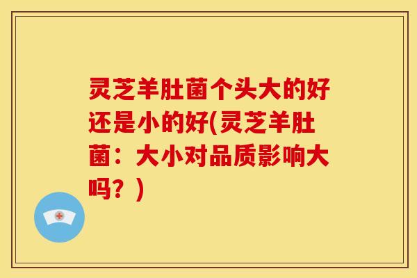 灵芝羊肚菌个头大的好还是小的好(灵芝羊肚菌:大小对品质影响大吗?)