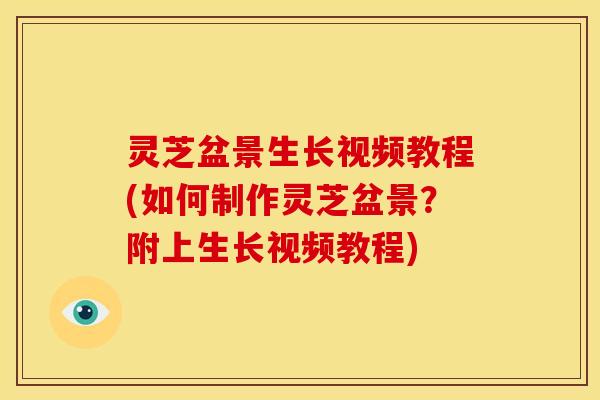 灵芝盆景生长视频教程(如何制作灵芝盆景?附上生长视频教程)