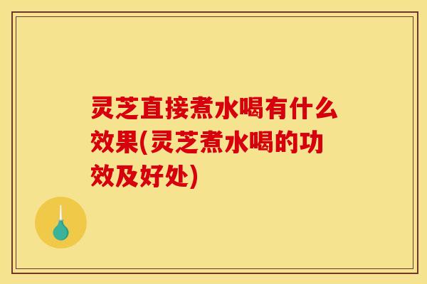 灵芝直接煮水喝有什么效果(灵芝煮水喝的功效及好处)
