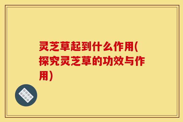灵芝草起到什么作用(探究灵芝草的功效与作用)