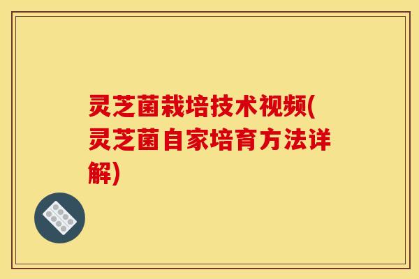 灵芝菌栽培技术视频(灵芝菌自家培育方法详解)