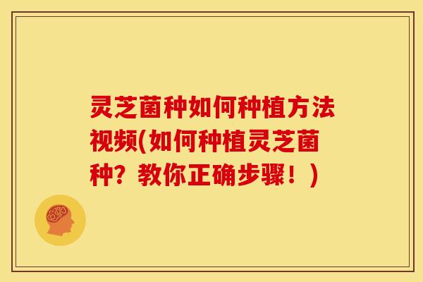 灵芝菌种如何种植方法视频(如何种植灵芝菌种？教你正确步骤！)