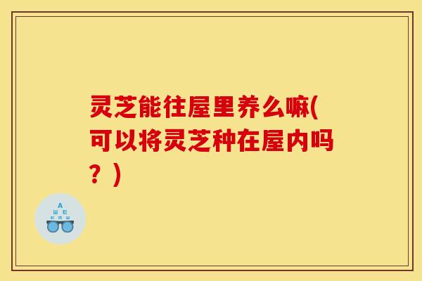 灵芝能往屋里养么嘛(可以将灵芝种在屋内吗?)
