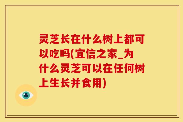 灵芝长在什么树上都可以吃吗(宜信之家_为什么灵芝可以在任何树上生长并食用)
