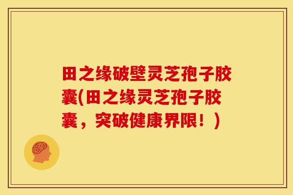 田之缘破壁灵芝孢子胶囊(田之缘灵芝孢子胶囊，突破健康界限！)