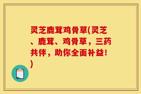 灵芝鹿茸鸡骨草(灵芝、鹿茸、鸡骨草,三药共伴,助你全面补益!)