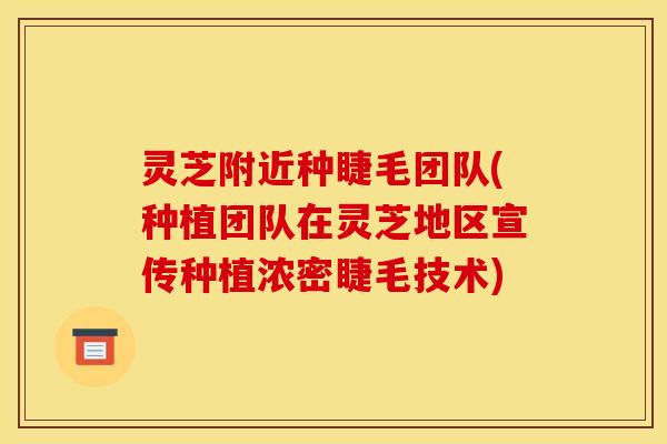 灵芝附近种睫毛团队(种植团队在灵芝地区宣传种植浓密睫毛技术)