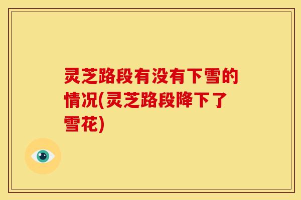 灵芝路段有没有下雪的情况(灵芝路段降下了雪花)
