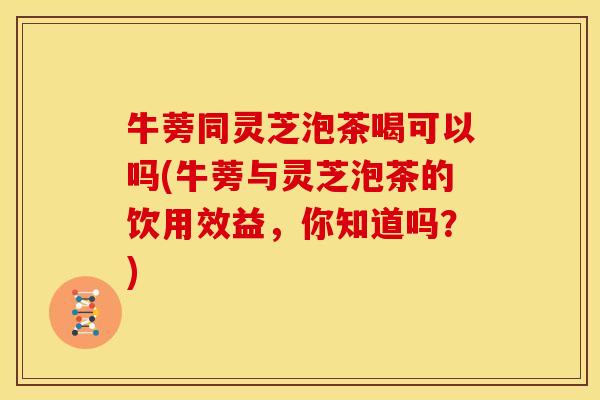牛蒡同灵芝泡茶喝可以吗(牛蒡与灵芝泡茶的饮用效益，你知道吗？)
