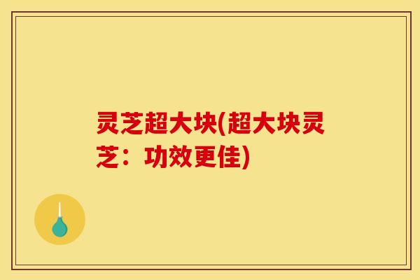 灵芝超大块(超大块灵芝：功效更佳)