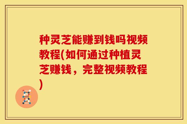 种灵芝能赚到钱吗视频教程(如何通过种植灵芝赚钱,完整视频教程)