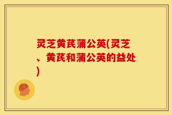 灵芝黄芪蒲公英(灵芝、黄芪和蒲公英的益处)