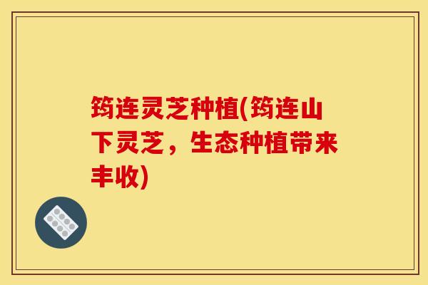 筠连灵芝种植(筠连山下灵芝,生态种植带来丰收)
