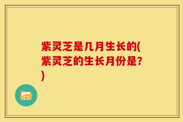 紫灵芝是几月生长的(紫灵芝的生长月份是？)