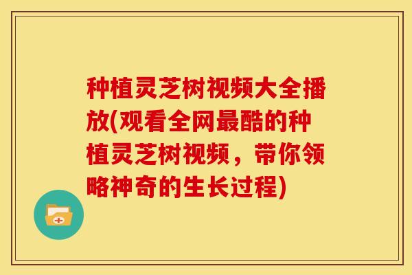 种植灵芝树视频大全播放(观看全网最酷的种植灵芝树视频，带你领略神奇的生长过程)