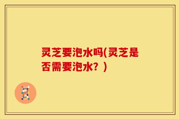灵芝要泡水吗(灵芝是否需要泡水?)