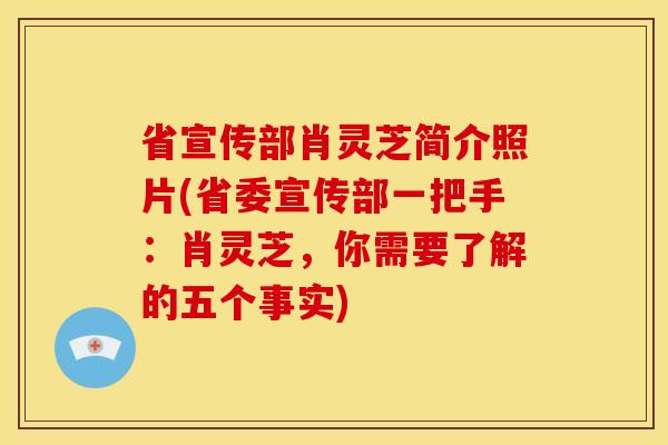 省宣传部肖灵芝简介照片(省委宣传部一把手:肖灵芝,你需要了解的五个事实)