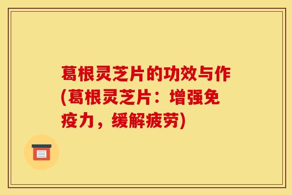 葛根灵芝片的功效与作(葛根灵芝片：增强免疫力，缓解疲劳)