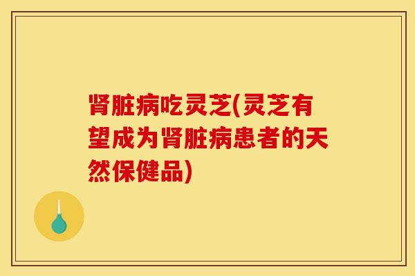 肾脏病吃灵芝(灵芝有望成为肾脏病患者的天然保健品)