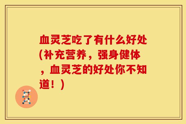 血灵芝吃了有什么好处(补充营养,强身健体,血灵芝的好处你不知道!)