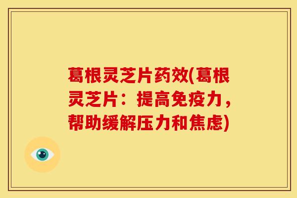 葛根灵芝片药效(葛根灵芝片:提高免疫力,帮助缓解压力和焦虑)