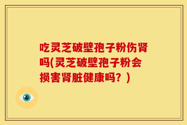 吃灵芝破壁孢子粉伤肾吗(灵芝破壁孢子粉会损害肾脏健康吗?)