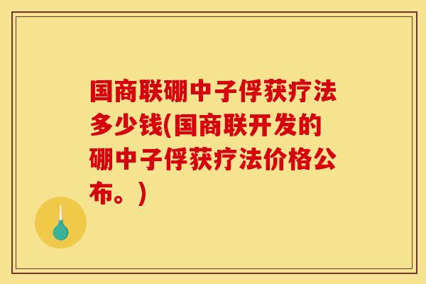 国商联硼中子俘获疗法多少钱(国商联开发的硼中子俘获疗法价格公布。)