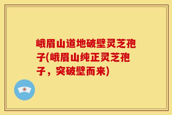峨眉山道地破壁灵芝孢子(峨眉山纯正灵芝孢子,突破壁而来)