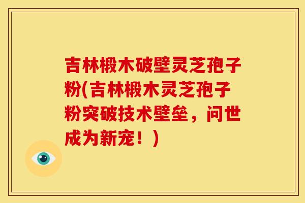吉林椴木破壁灵芝孢子粉(吉林椴木灵芝孢子粉突破技术壁垒,问世成为新宠!)