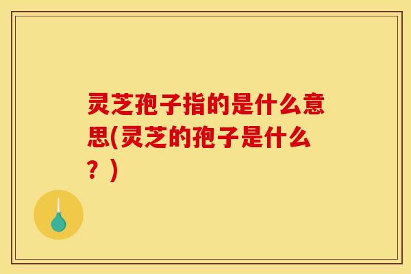 灵芝孢子指的是什么意思(灵芝的孢子是什么？)