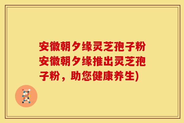 安徽朝夕缘灵芝孢子粉安徽朝夕缘推出灵芝孢子粉,助您健康养生)