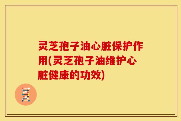 灵芝孢子油心脏保护作用(灵芝孢子油维护心脏健康的功效)