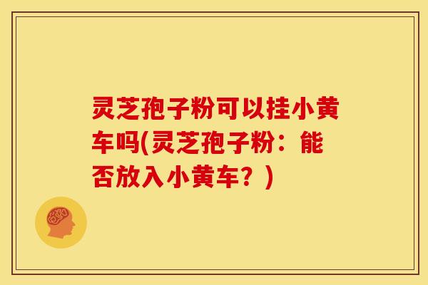 灵芝孢子粉可以挂小黄车吗(灵芝孢子粉：能否放入小黄车？)