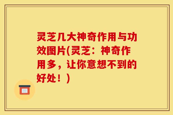 灵芝几大神奇作用与功效图片(灵芝:神奇作用多,让你意想不到的好处!)