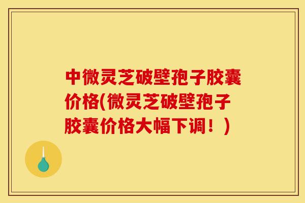 中微灵芝破壁孢子胶囊价格(微灵芝破壁孢子胶囊价格大幅下调！)