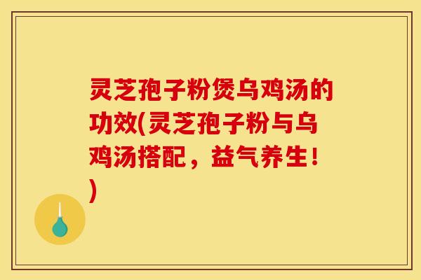 灵芝孢子粉煲乌鸡汤的功效(灵芝孢子粉与乌鸡汤搭配,益气养生!)