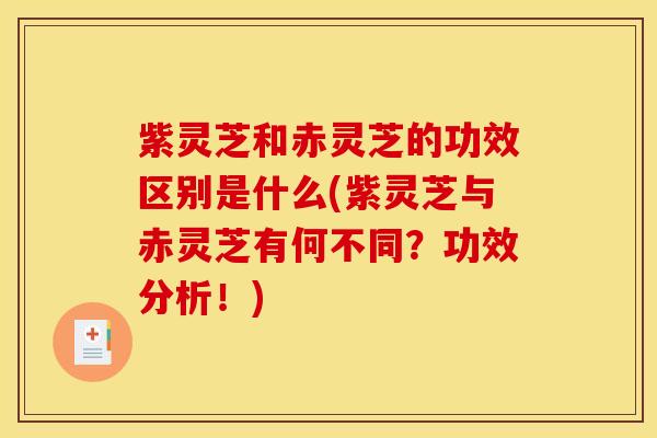 紫灵芝和赤灵芝的功效区别是什么(紫灵芝与赤灵芝有何不同？功效分析！)