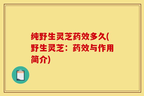 纯野生灵芝药效多久(野生灵芝:药效与作用简介)