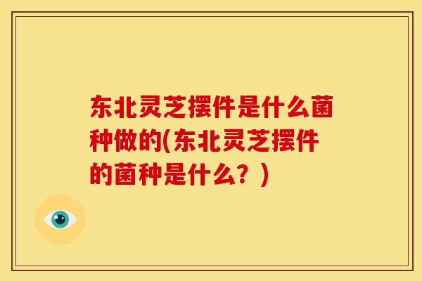 东北灵芝摆件是什么菌种做的(东北灵芝摆件的菌种是什么?)