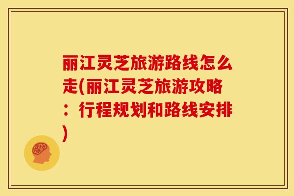 丽江灵芝旅游路线怎么走(丽江灵芝旅游攻略:行程规划和路线安排)