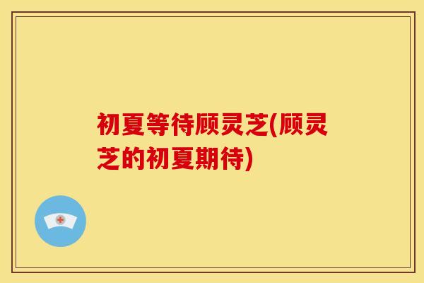 初夏等待顾灵芝(顾灵芝的初夏期待)