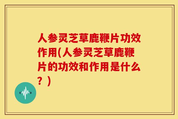 人参灵芝草鹿鞭片功效作用(人参灵芝草鹿鞭片的功效和作用是什么？)