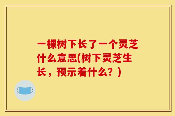 一棵树下长了一个灵芝什么意思(树下灵芝生长,预示着什么?)