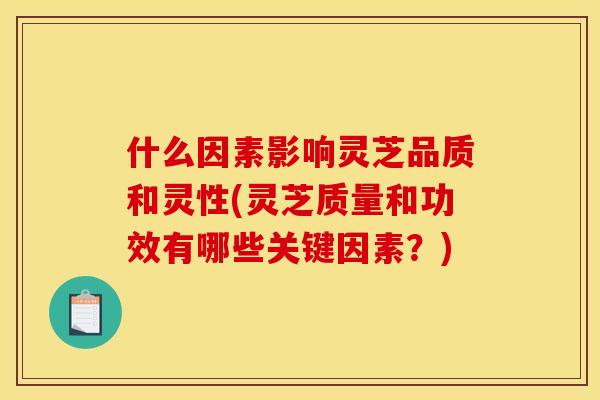 什么因素影响灵芝品质和灵性(灵芝质量和功效有哪些关键因素？)
