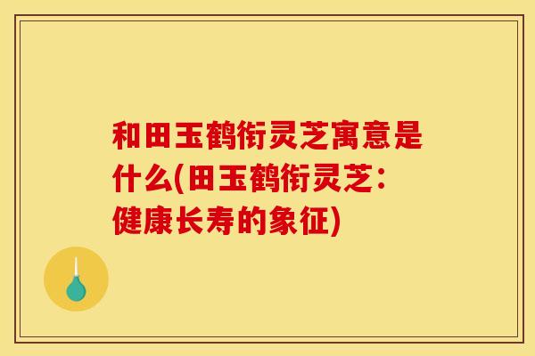 和田玉鹤衔灵芝寓意是什么(田玉鹤衔灵芝：健康长寿的象征)