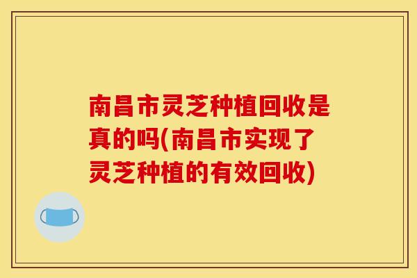 南昌市灵芝种植回收是真的吗(南昌市实现了灵芝种植的有效回收)