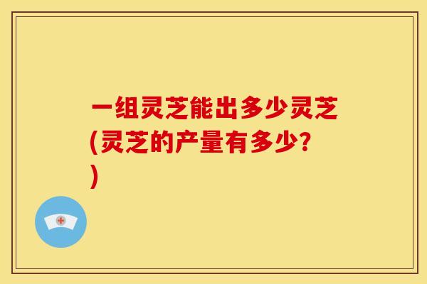 一组灵芝能出多少灵芝(灵芝的产量有多少?)