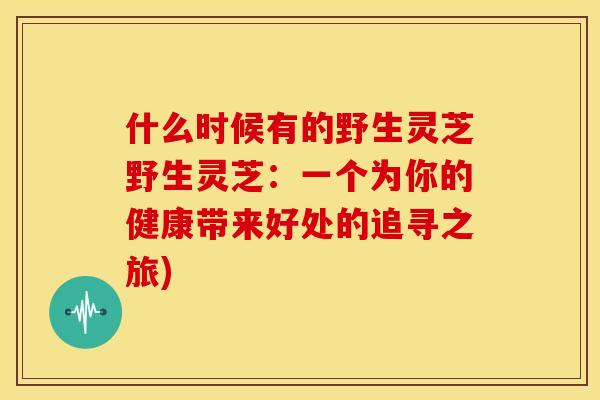 什么时候有的野生灵芝野生灵芝：一个为你的健康带来好处的追寻之旅)
