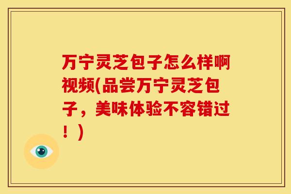 万宁灵芝包子怎么样啊视频(品尝万宁灵芝包子，美味体验不容错过！)