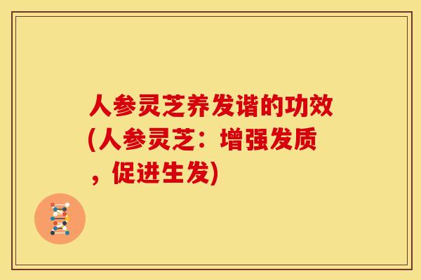 人参灵芝养发谐的功效(人参灵芝:增强发质,促进生发)